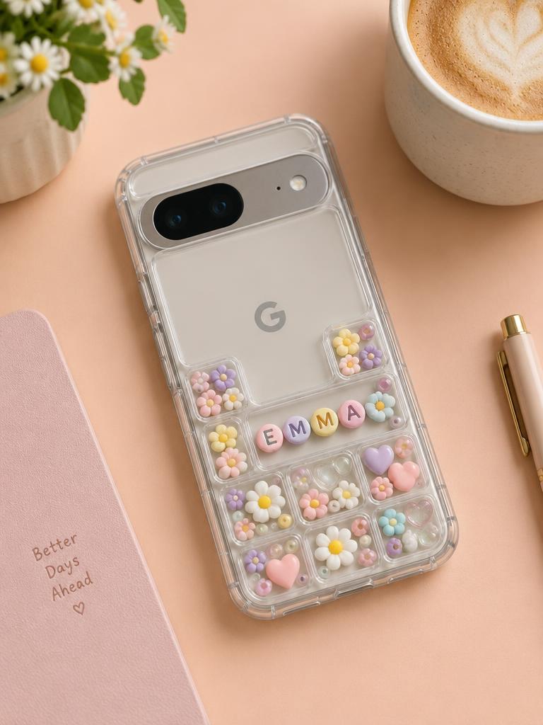 Initiales & fleurs — Google Pixel 9